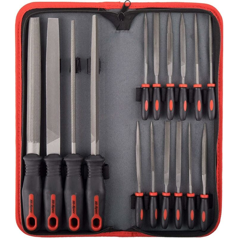 Kit De Limes Haute Spécification, 16 Limes En Acier Au Carbone, Lime 200 Mm, Demi-ronde, Ronde, Lime Triangulaire, 8 Limes Aiguilles Pour Bois, Métal, Écaillage Et Fixation En Céramique