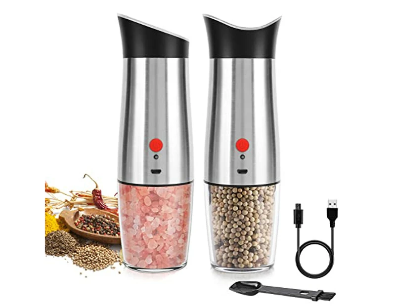 Electric Salt And Pepper Grinders Rechargeable: - Usb Gravity Pepper Mill Set
