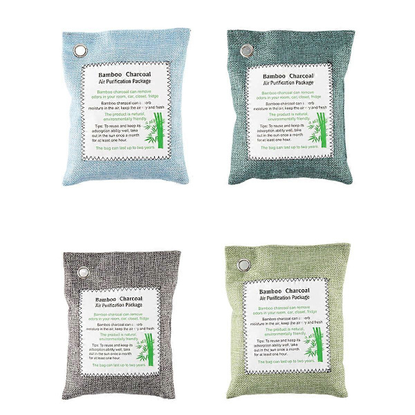 Lot De 4 Sacs De Charbon De Bambou Absorbeurs D'Humidité Pour Voiture Et Maison. Retirez-les Comme Indiqué.