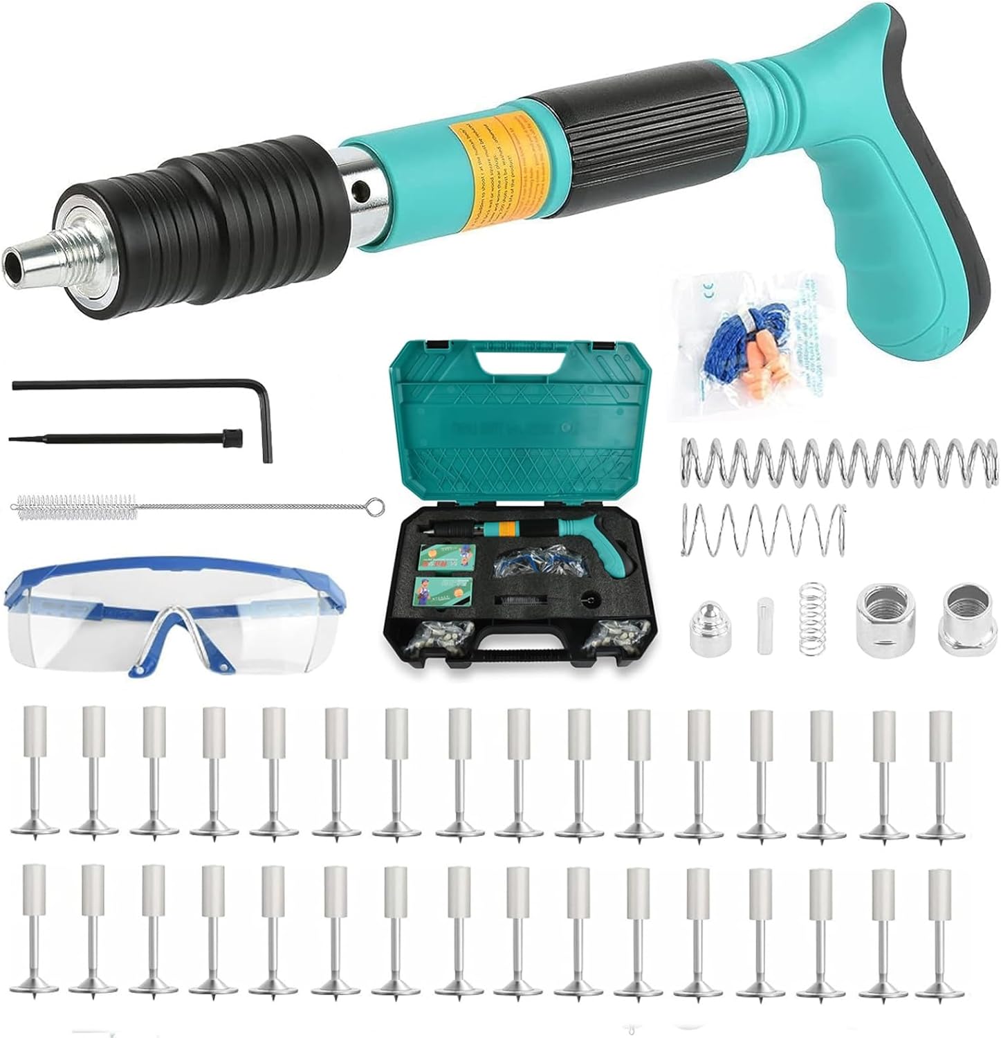 Cloueuse À Riveter Avec 100 Clous, Cloueuse, Cloueuse Portable, Silencieux Réglable, Cloueuse