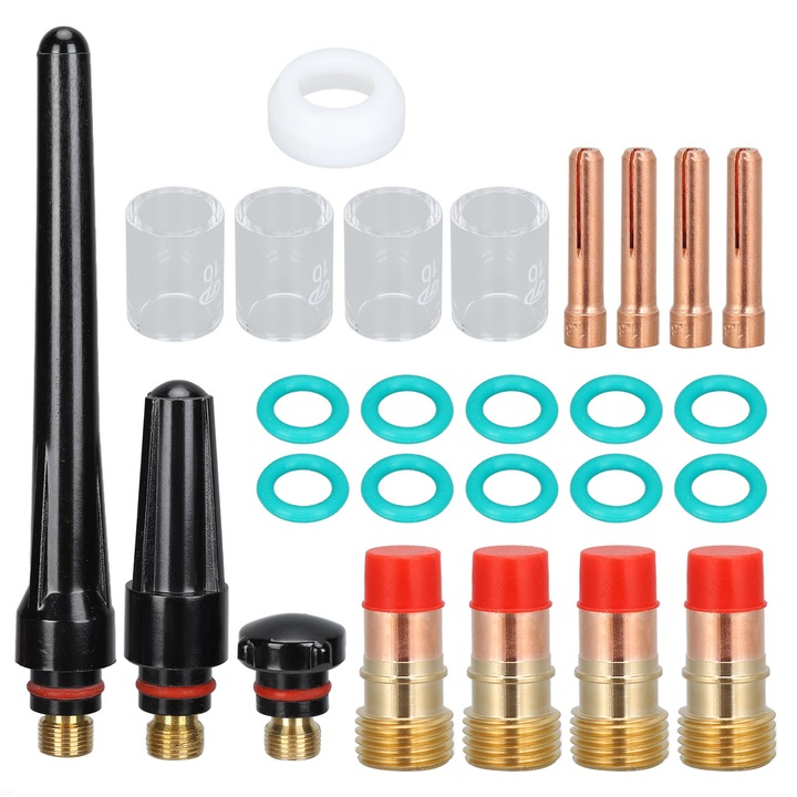 Accesorii Sudura Set, Piese Tig, Cupe Din Sticla, Piulite, Metal, Pentru Wp-17 Wp-18 Wp-26