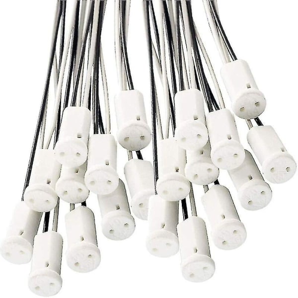 25 St G4 Lamphållare G4 Sockel Lamphållare Med Keramiskt Hållare För G4 Led Halogenlampa, 10 Cm Kabel