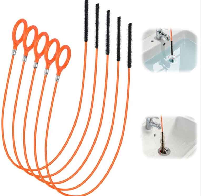 Pièces Deboucheur Canalisation, 130 Cm Professionnel Furet Deboucheur Canalisation, Attrape Cheveux Baignoire, Réutilisable Flexible Furet Plomberie Pour Salles De Bains, Cuisines, Eviers