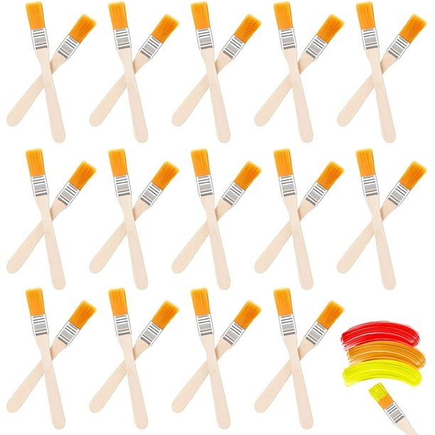 Ensemble De 40 Pinceaux En Nylon Pour Peinture Acrylique, Avec Manche En Bois.