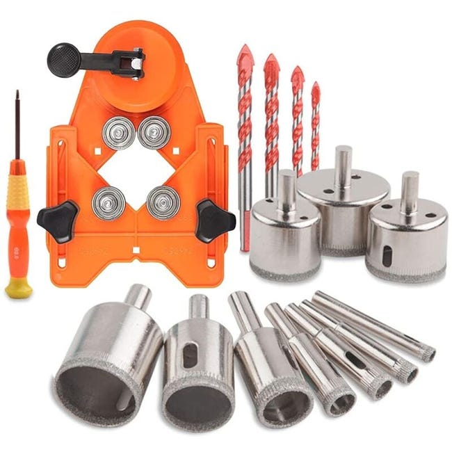 Coffret De Forets Diamantés, Kit De Scies Cloches Avec 10 Scies Cloches De 6 À 50 Mm, Positionneur De Foret Et 4 Forets À Verre - Orange (sku Produit : 96104389 Sku Offre : Lehua25.5.14-31)