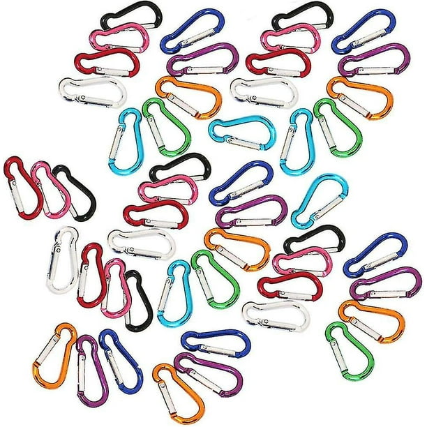 Mousqueton De Pompier 46 Mm X 23 Mm (50 Pièces) Avec Boucle À Ressort, Mousqueton En Alliage D'Aluminium, Petit Mousqueton Avec Crochets À Ressort Pour La Sécurité.