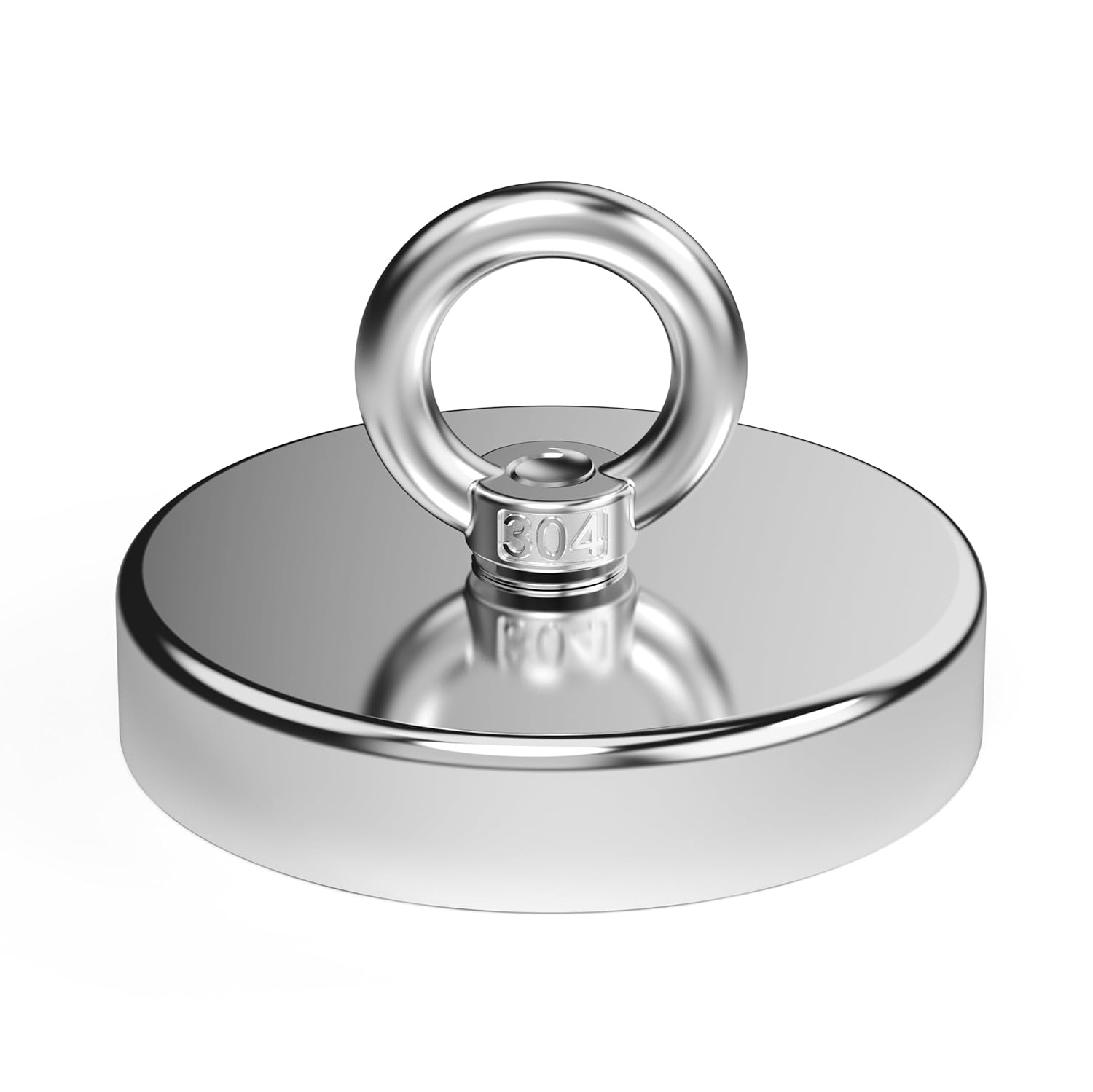 Vismagneten - Zware, Sterke Neodymium Magneten - Zeldzame-aardmagneten - Met Lusgreep - Diameter 7 Cm - Geschikt Voor Magnetisch Vissen, Jagen, Berging En Rivierophaling - Zilver