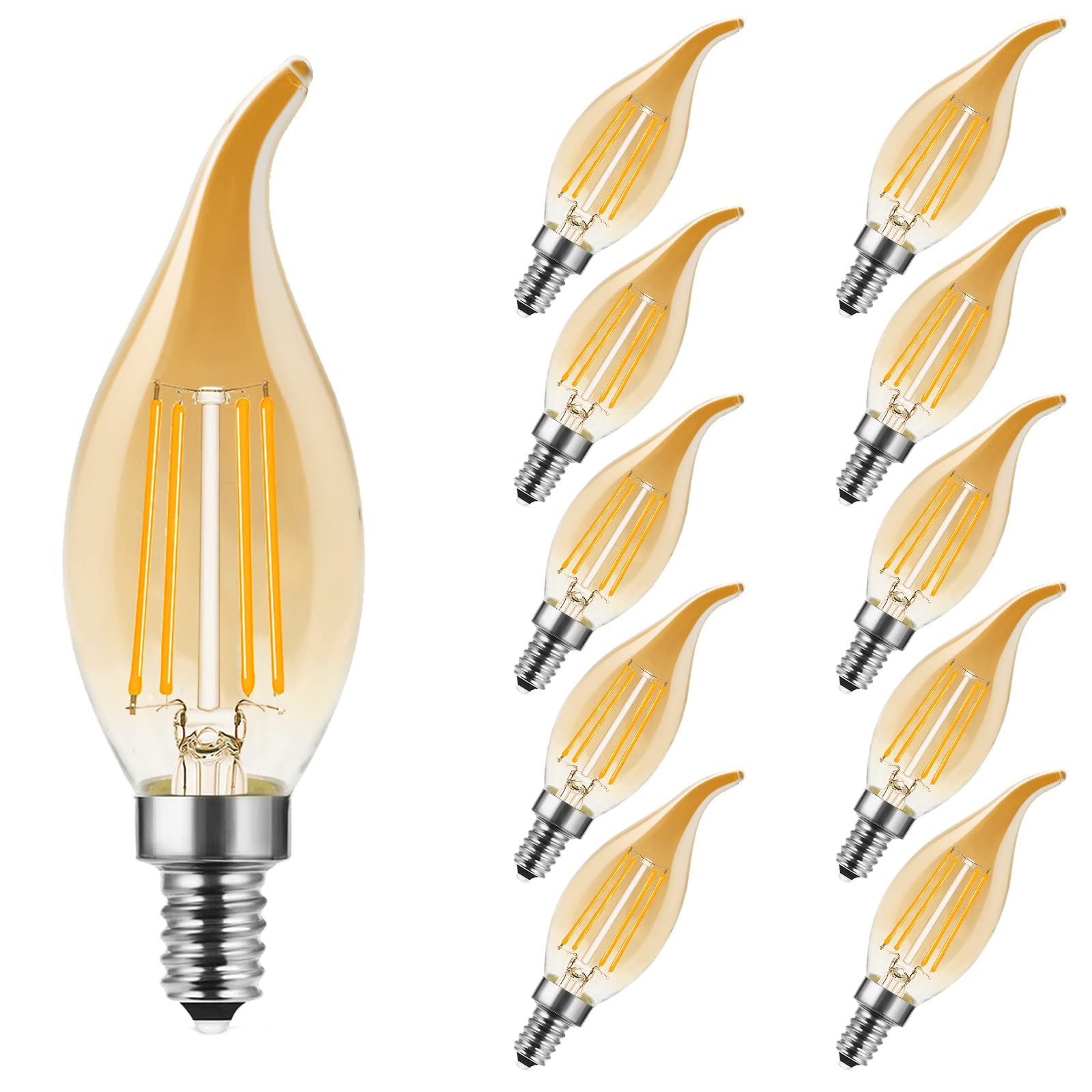 Ampoule E14 Led,4w Ampoules Led E14,2700k Blanc Chaud,4w Équivalent Ampoule Incandescente 35w,350lm,ambré,ampoule Petit Culot À Vis,non Dimmable,lot De 10