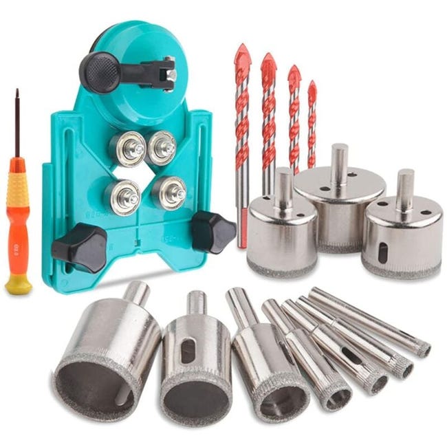Ensemble De Forets Diamantés, Kit De Scies Cloches, Comprenant 10 Scies Cloches De 6 À 50 Mm, Un Localisateur De Forets Et 4 Forets À Verre (sku Produit : 96104447 Sku Offre : Lehua25.5.14-30)