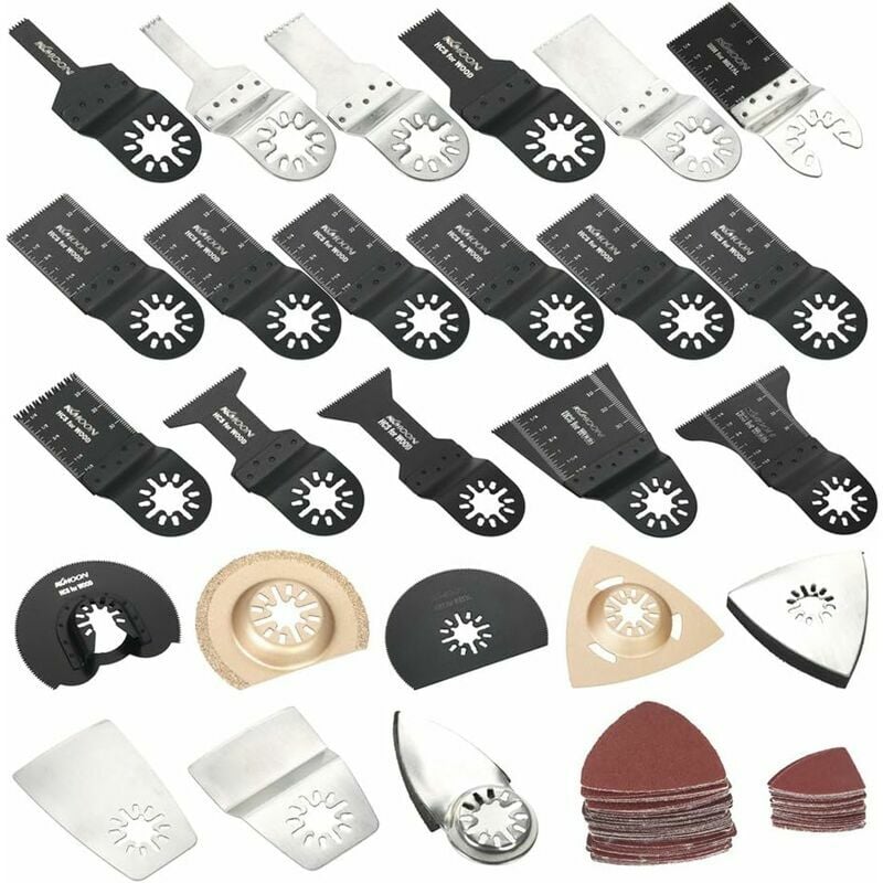 Kit D'Accessoires Pour Lames De Scie À Outils Multifonctions, Kkmoon 100 Pièces Lames Oscillantes Multimaster, Pour Accessoire Multifonction Dremel Fein Multimaster Makita Bosch Rockwell Sonicrafter W