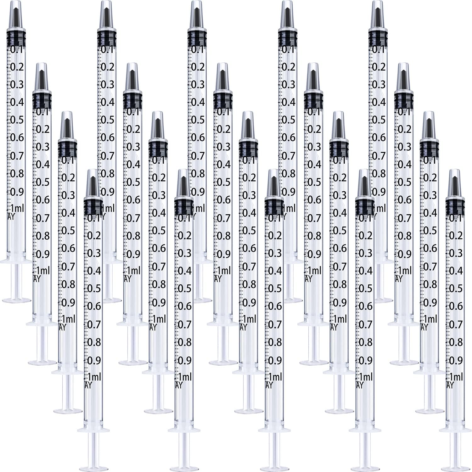 20 Packs Of Plastic Syringes With Measurement, Suitable For Measuring, Watering, Filling (1 Ml)