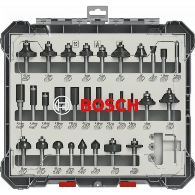 Coffret De 30 Fraises Mixtes À Queue De 8 Mm Bosch - 2607017475 (sku Produit : 92642993 Sku Offre : 826d01)