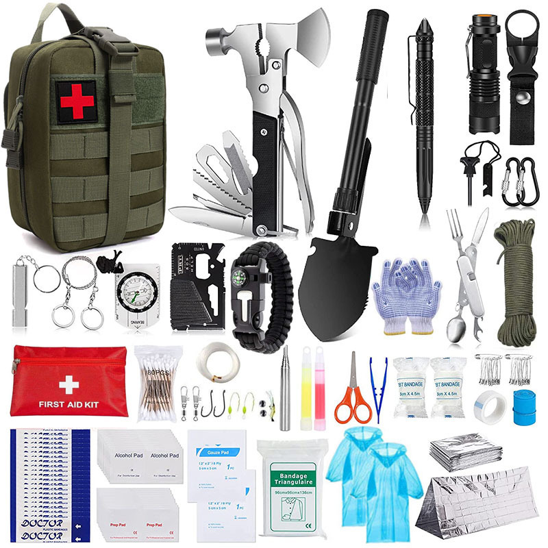 Outils De Survie Multifonctionnels, Équipement De Camping, Fournitures D'Urgence Pour La Survie En Extérieur, Vert