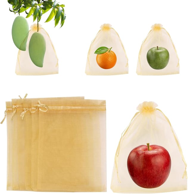 Lot De 100 Sacs De Protection Pour Fruits – 15 X 20 Cm, Avec Cordon De Serrage, Pour Fruits Et Fleurs (doré) (sku Produit : 96541481 Sku Offre : Mkh25.7.1-15)