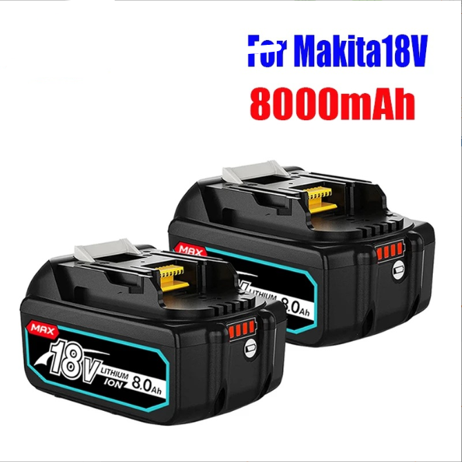 Lot De 2 X Batteries De Rechange Bl1860 18 V 8.0ah Pour Batterie Makita Bl1815/bl1830avec Affichage Led