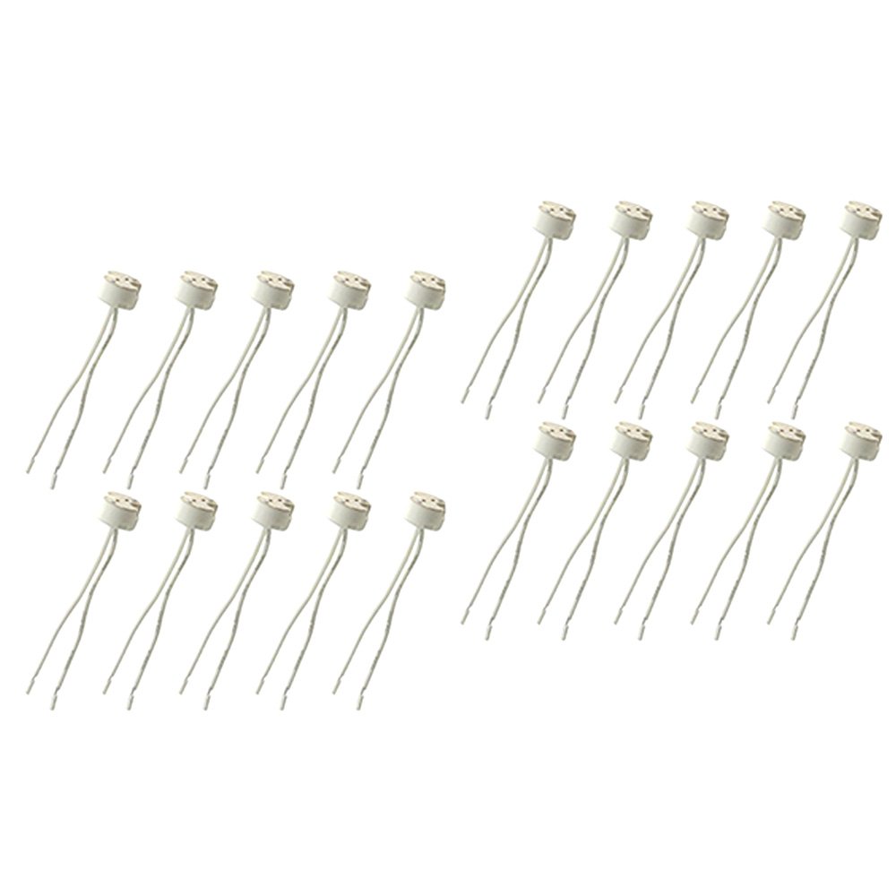 Douille Led Mr16 G5.3 À Culot Céramique Fineled Mr16 G5.3 Mr11 Pour Ampoules Halogènes Et Led 12 V, Adaptateur De Douille Et Connecteur Inclus (lot De 20).