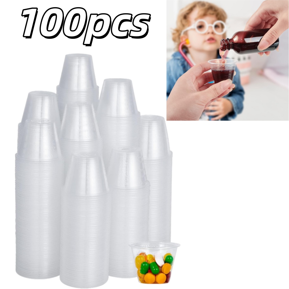 Lilymicky 500 Pack Disposable Medicine Cups (1oz), Medical Plastic Measuring Cups For Medical Purposes, Or Mixing And Measuring Resin, Epoxy, Diy Arts & Crafts, Paint