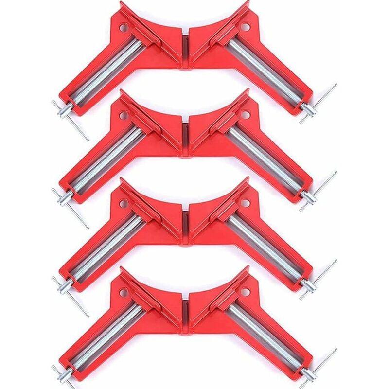 Pince À Angle Droit À 90 Degrés Pour Le Travail Du Bois, 4pcs Presses D'Angles Ensemble Machoire Etau Reglable À Bois, Serre Joint Angle Pour Cadre P