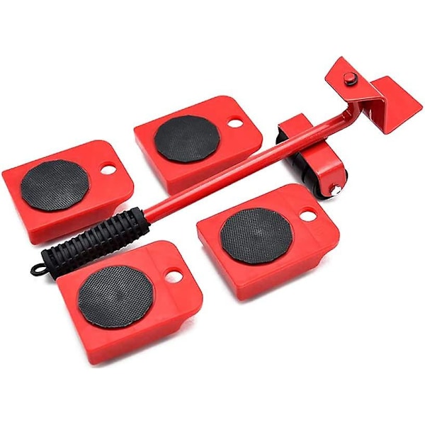 Kit De Déplacement Simple Pour Meubles Lourds, Roulettes Pour Meubles, Système De Déplacement Et De Levage Pour Meubles Jusqu'à 150 Kg, 1 Barre De Levage Et 4 Pièces.