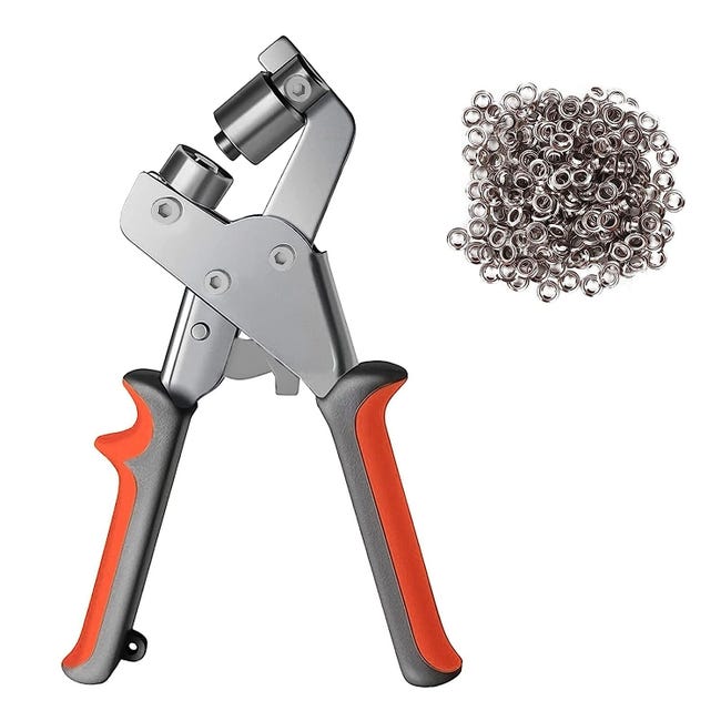 Pince À Œillets, Pince À Œillets Magnétique Professionnelle, Avec 100 Œillets De 10 Mm, Kit De Pinces À Œillets Pour Affiches, Bâches