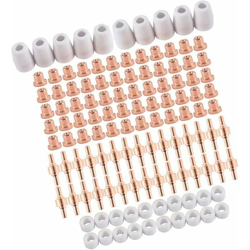 100 Pcs Plasma Tip Buse Électrode, Plasma Decoupe Electrode Tip Buse, Air Decoupe Au Plasma Consommables, Decoupeur Plasma Pour Lg-40 Pt-31 Cut40 Cut50