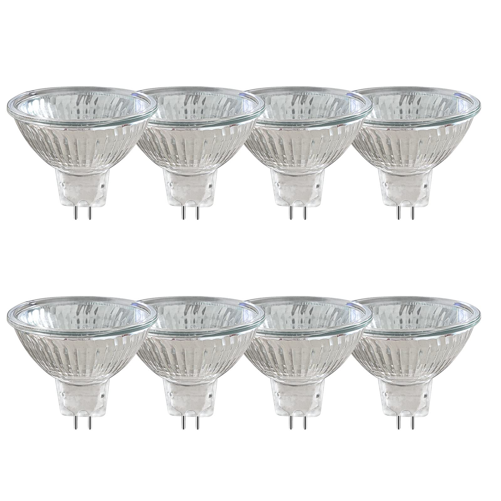 Pack De 8 Ampoules Halogènes Réflecteur Gu5.3 20w 12v, Dimmable Projecteur, Spot Halogène Mr16, 210lm, Blanc Chaud 2700k, 36 °faisceaux, Base À 2 Broches, Lampe À Réflecteur