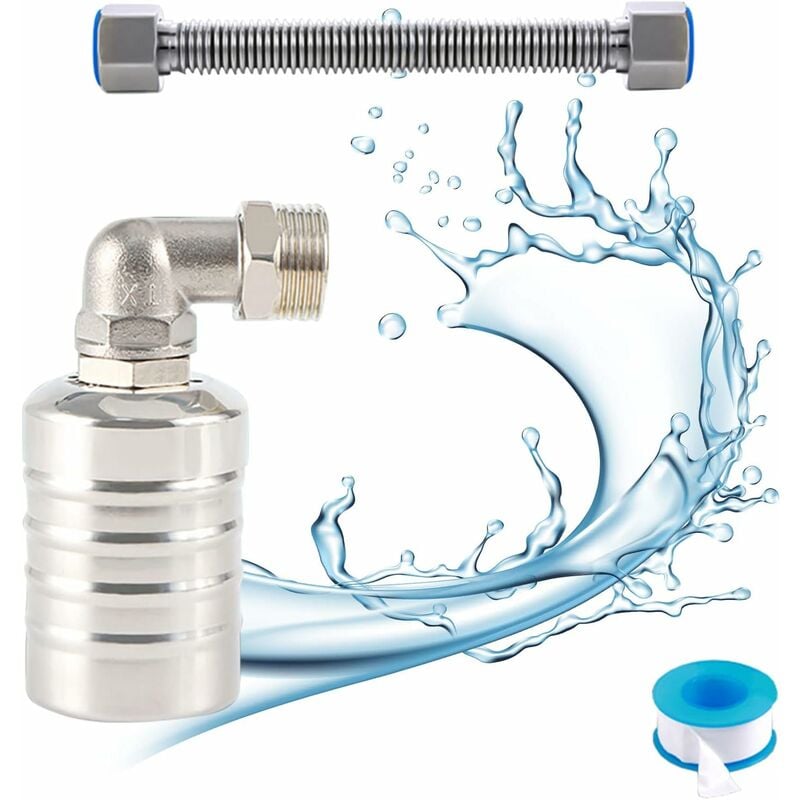 Vanne À Flotteur Entièrement Automatique En Acier Inoxydable 304, Régulateur De Niveau D'Eau Automatique Pour Réservoir D'Eau, Mini Robinet À Boisseau Sphérique À Flotteur En Acier Inoxydable (prise).