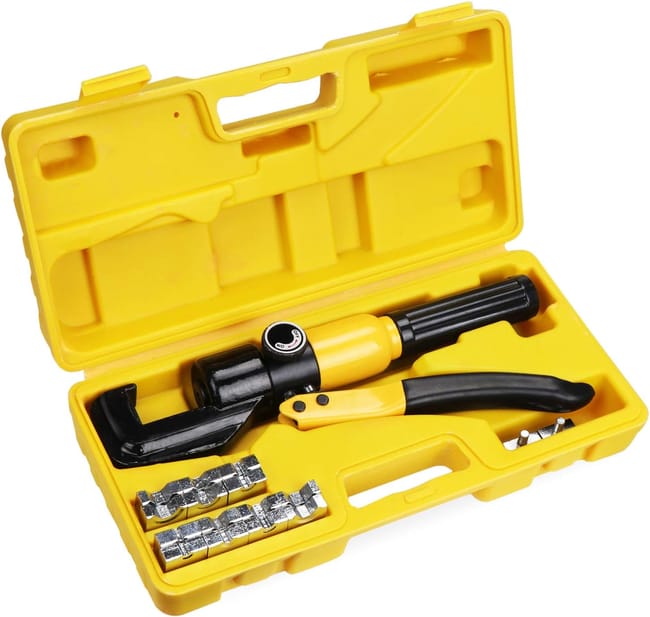 Pince De Serrage Hydraulique 10 Tonnes, 9 Matrices, Kit De Pince De Serrage Hydraulique Pour Câbles 4-70 Mm² (référence Produit : 95473158 Offre : Mgf02356lyy)