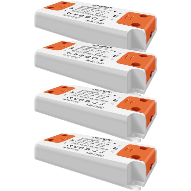 Transformateur Led Entrée 220-240v Sortie Dc 12v 1.25a 15w Ampoule Led Driver Convertisseur Conducteur Alimentation De Tension Constante, Paquet De 4