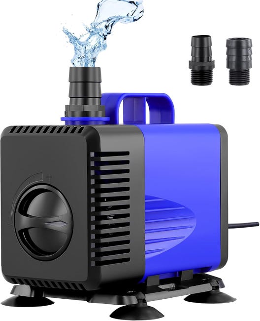 Pompe De Fontaine Ultra Silencieuse Réglable Avec Filtre Et 2 Buses 19 Mm/25 Mm + Câble De 1,8 M (sku Produit : 96442469 Sku Offre : Lehua25.5.28-1)