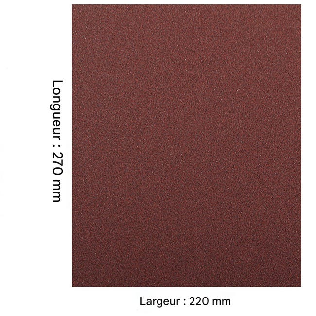 20 Feuilles De Papier De Verre 270x220mm Grain 180 Adapté Au Ponçage Et Au Polissage Du Bois Papier De Verre Rouge Séchant À L'Eau