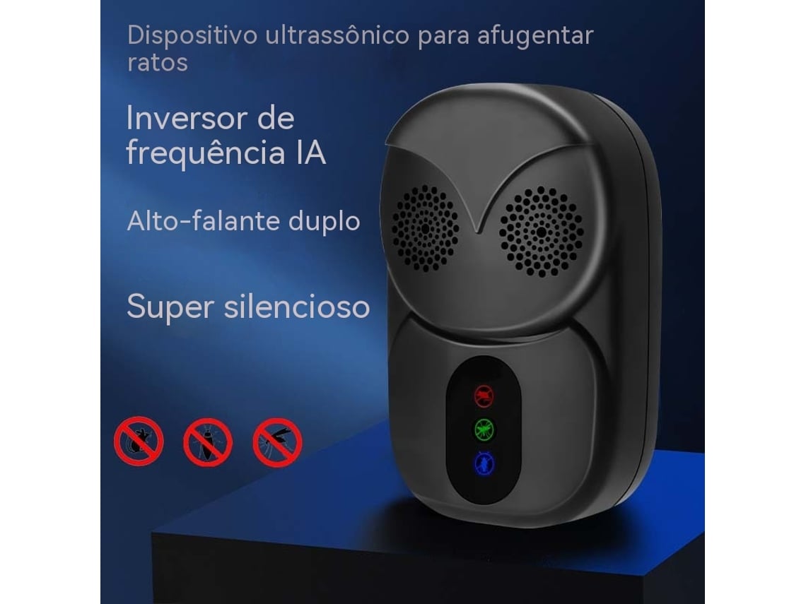 Repelente Ultrassônico 4 Peças 3 Modos, Afasta Baratas Ratos Aranhas Formigas Uso Internopreto Ziwei Store