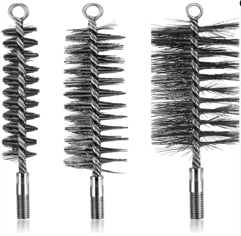 Ahlsen 3 Pcs Brosses De Ramonage Cheminée Brosse De Chaudière De Chauffage Métallique Goupillon À Tuyau De Poêle Rond, Brosse De Cheminée En Fil D'Acier Robuste (30 Mm, 50 Mm, 80 Mm)