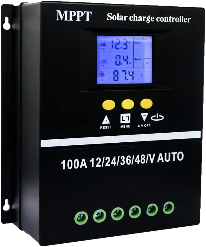 Régulateur De Charge Solaire Mppt 100 A 12 V 24 V 36 V 48 V Écran Lcd Batterie Régulateur Intelligent Max 100 V Entrée Dual Usb