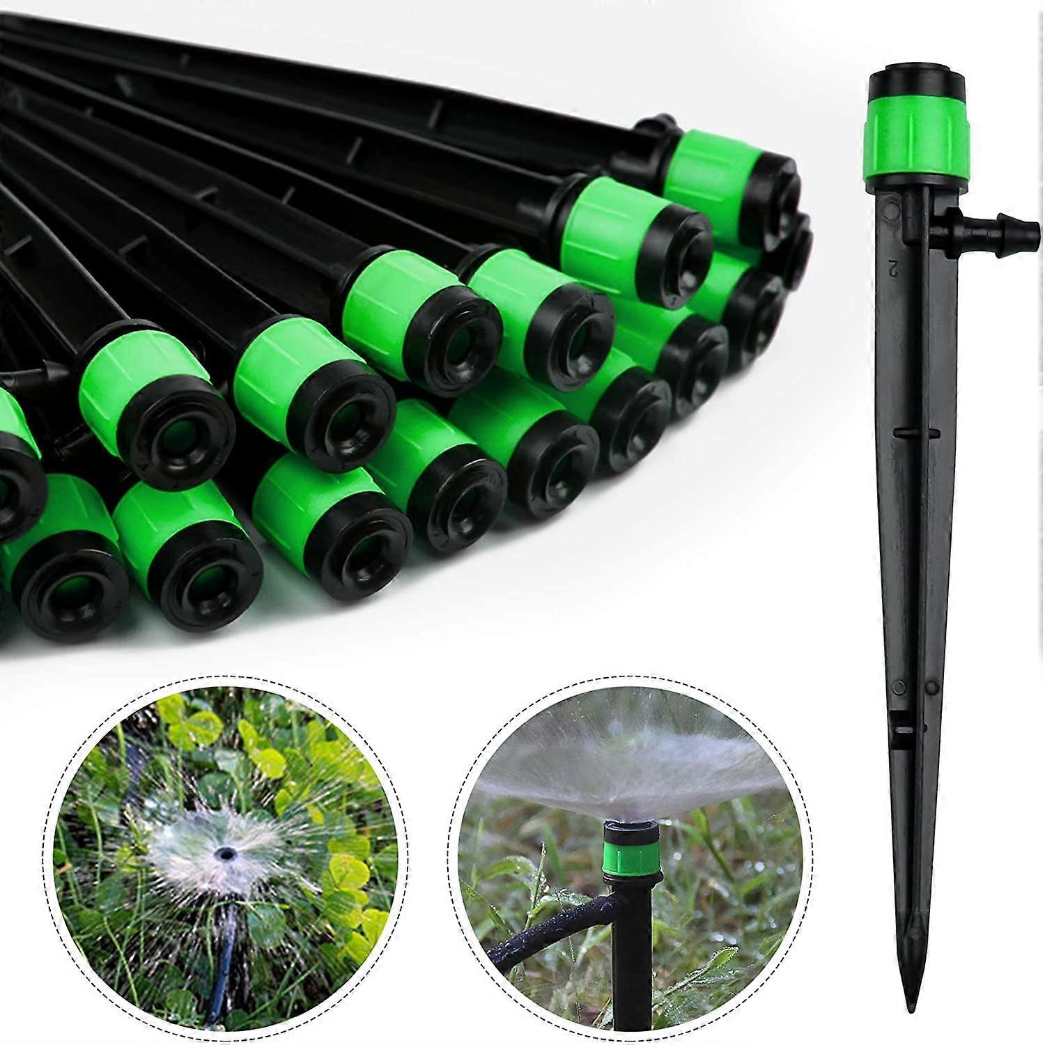 100pcs Irrigation Drippers Drip Emitters, 360 Degree Adjustable Irrigation Drip Drippers Fits 1/4 (4-6mm) Irrigation Tube
