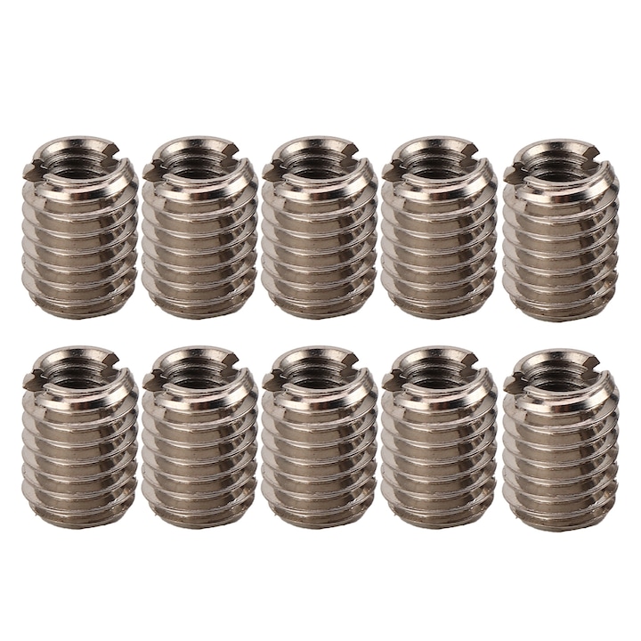 Set 10 Bucati Insertii Filet Din Otel Inoxidabil, Mmgoqqt, Filet Mama M4x0.7, Filet Tata M6x1, Lungime 8mm