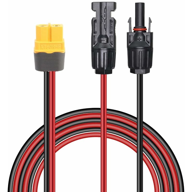 Connecteur De Panneau Solaire Au Câble Adaptateur Xt60 12awg, Pour Panneau Solaire Rv Portable Power Station Générateur Solaire 1.5m 4.9ft