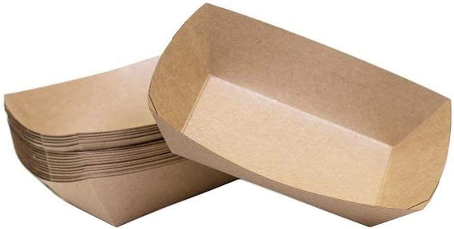 Dur Carton Bol A Forme De Bateau Jetable Avec Bio Revêtement I Vaisselle Jetable Biodégradable I Bol De Service Creux I To Go Snack Bol 50 Pièces 18x13x4 Cm