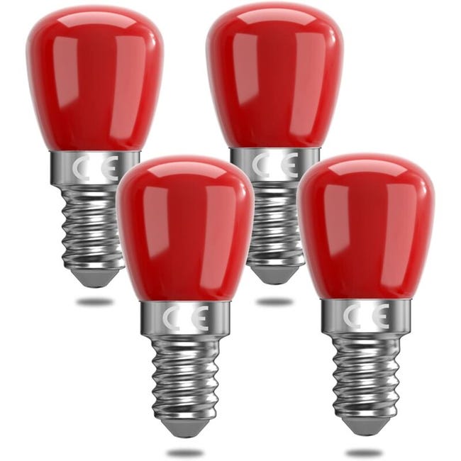 Lot De 4 Ampoules Led Rouges E14 3 W E14, Ampoules Led Décoratives Rouges E14, 25 W De Rechange, Convient [classe Énergétique F]