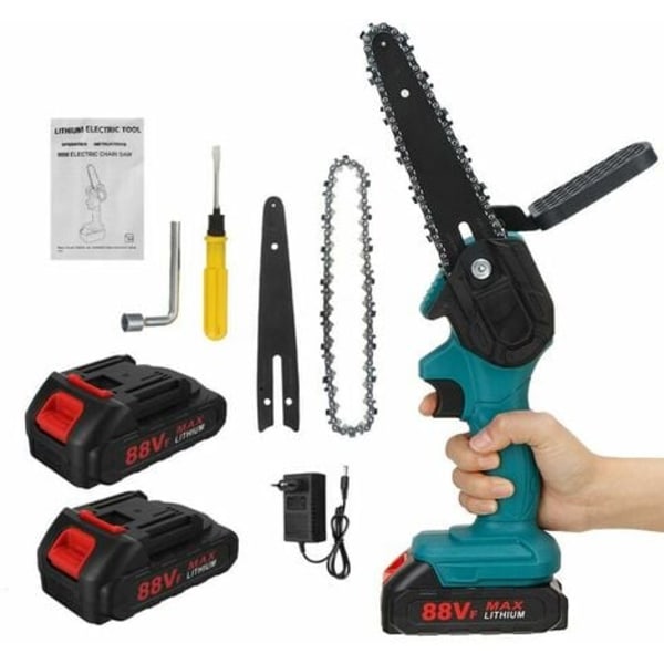 Mustool 6" Batteri Motorsåg Kedjesåg Beskärare 2 Batteri 18v