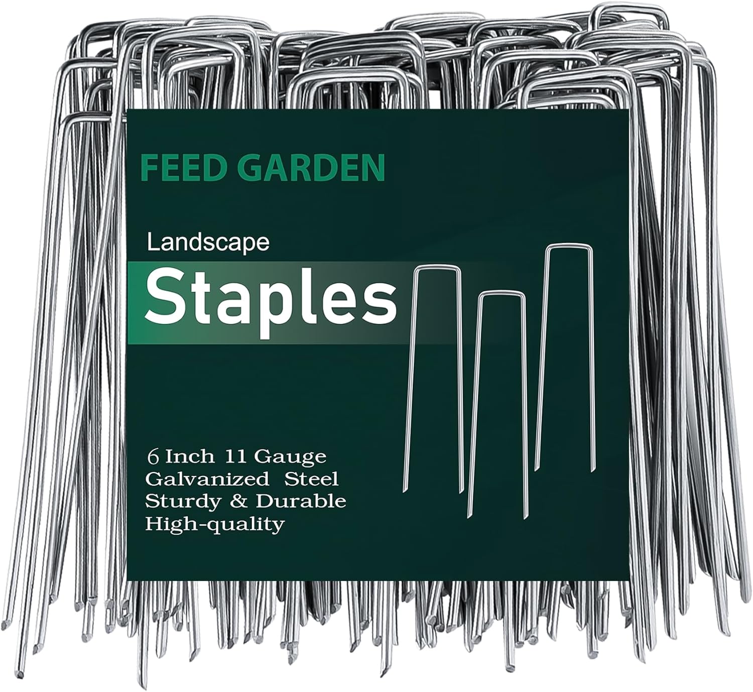 Inch 25 Pack Galvanized Landscape Staples 11 Gauge Anti-rust Garden Stakes Tent Stakes Landscaping Fabric Sod Pins Yard Stakes For Weed Barrier Fabric