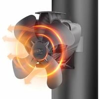 Ventilateur Pour Poêle À Bois, 4 Pales, Silencieux, Fixation Sur Conduit, Compatible Avec Poêles À Bois, À Gaz Et À Granulés, Avec 2 Aimants Et 1 Anneau De Rechange.
