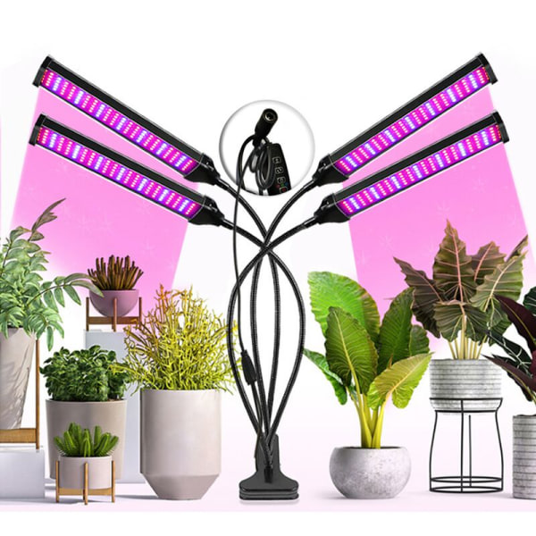 Lampe Horticole À 80 Led Avec Minuterie Automatique 3h/9h/12h Et 5 Niveaux De Luminosité, Idéale Pour La Croissance Des Plantes En Pot.