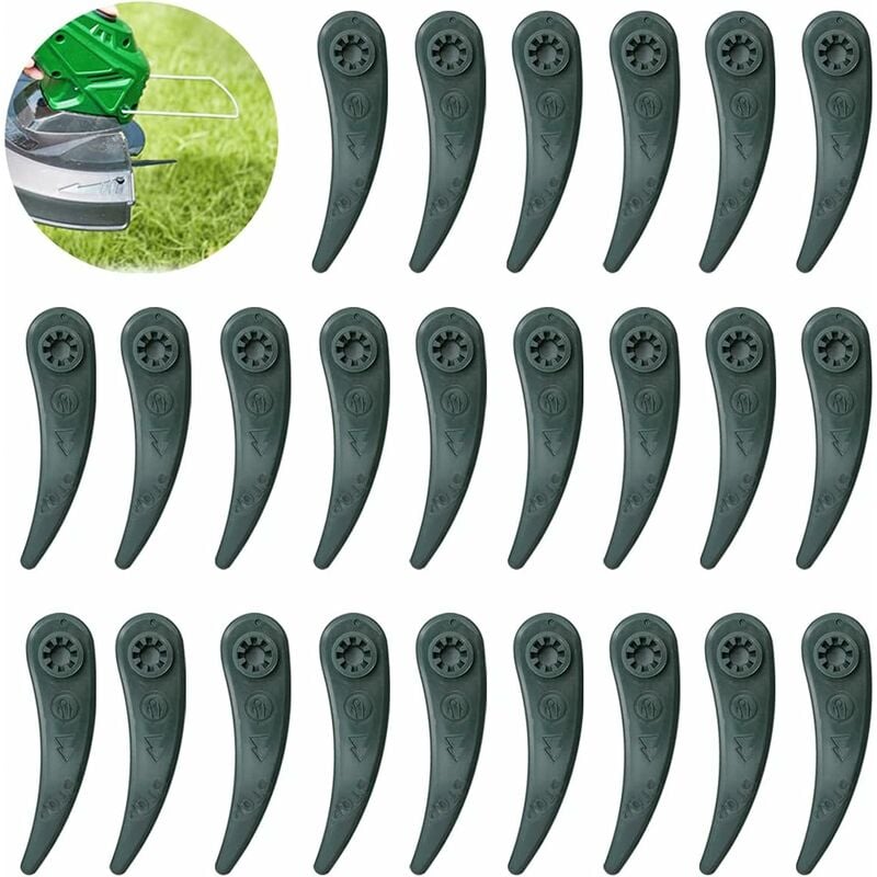 Lot De 24 Lames De Rechange Pour Tondeuse Bosch Durablade Art 23-18 Li Art 26-18 Li, Vert