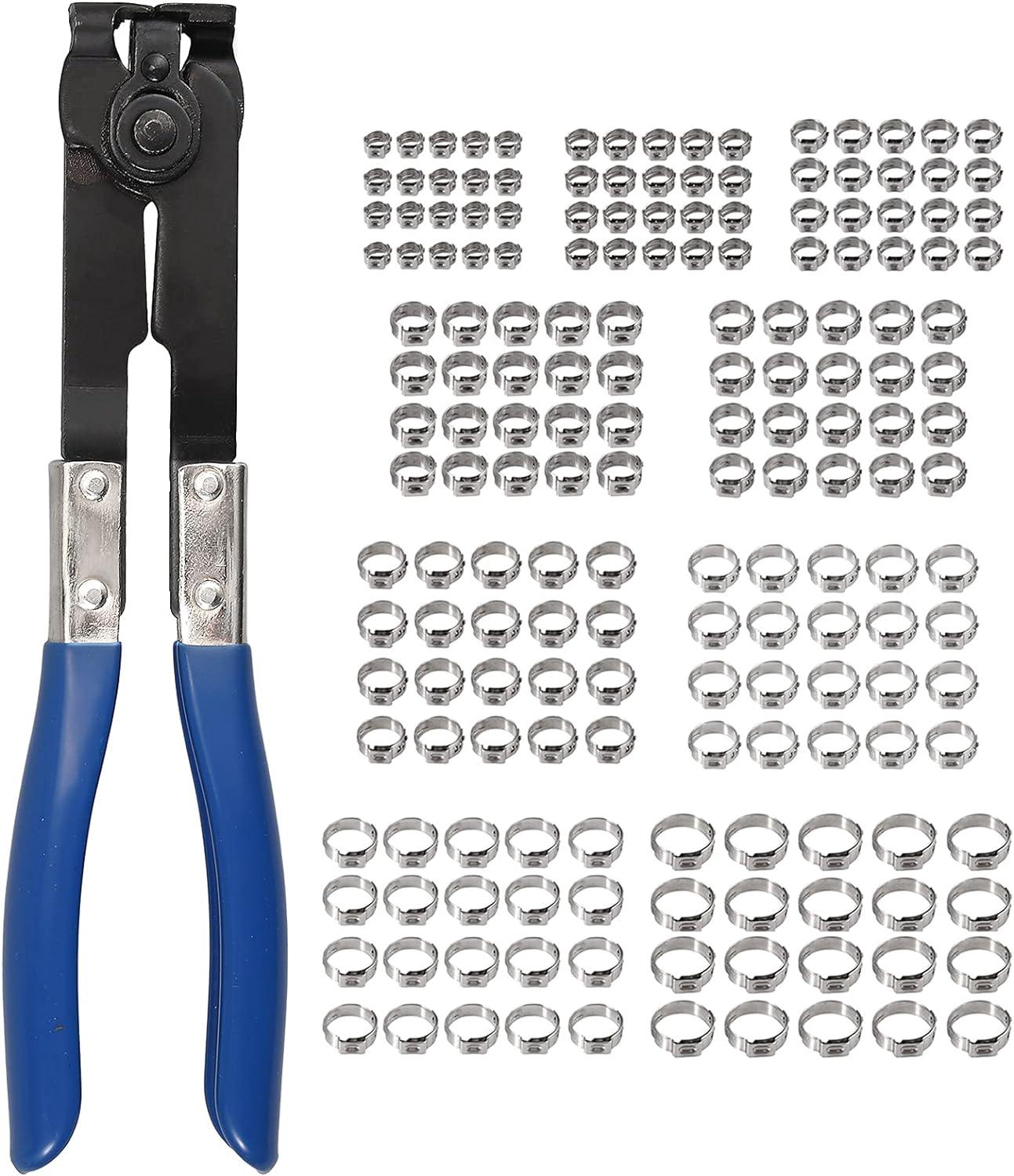 180pcs Colliers De Serrage À Oreille Unique Avec Pince, Serre Joints À Tuyaux En Acier Inoxydable 304, Anneuax De Serrage Pour Tuyau D'Eau Chaude Int