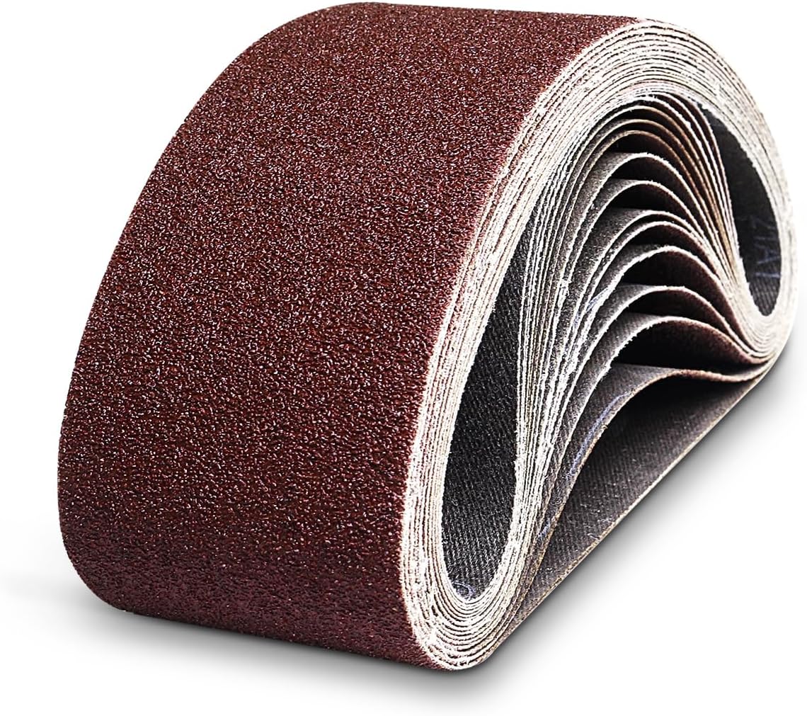 15 Pièces Bande Abrasive 75 X 457 Mm, Bandes Abrasives Mixte (3 X Grains 80/120/150/240/320) Ensemble De Bandes Abrasives, Pour Ponceuses À Bande