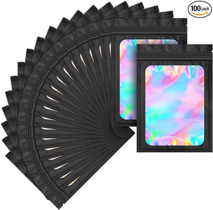 Sachet Auto-scellant Irisé Découpé Au Laser, 912cm, Noir, 14 Mils.