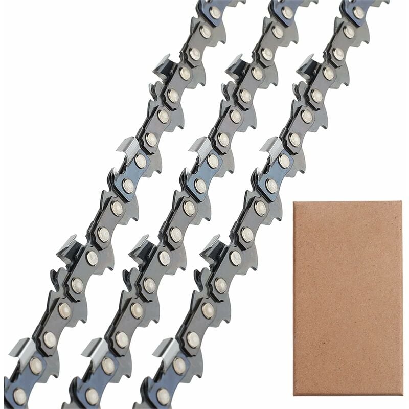 Lot De 3 Chaîne De Tronçonneuse Faible Rebond 3/8lp 50 Maillons 1,1mm 35 Cm Compatible Pour Stihl Ms170 Ms180 Npterbl