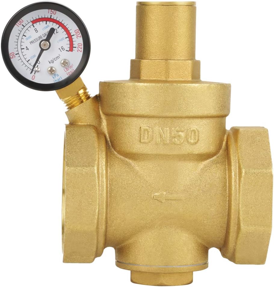 Regulador De Presión De Agua De Latón Dn50 Con Regulador De Presión De Flujo Ajustable Para Proteger Las Tuberías (dn50)