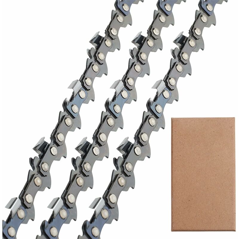 Lot De 3 Chaîne De Tronçonneuse Faible Rebond 3/8"lp 50 Maillons 1,1mm 35 Cm Compatible Pour Stihl Ms170 Ms180
